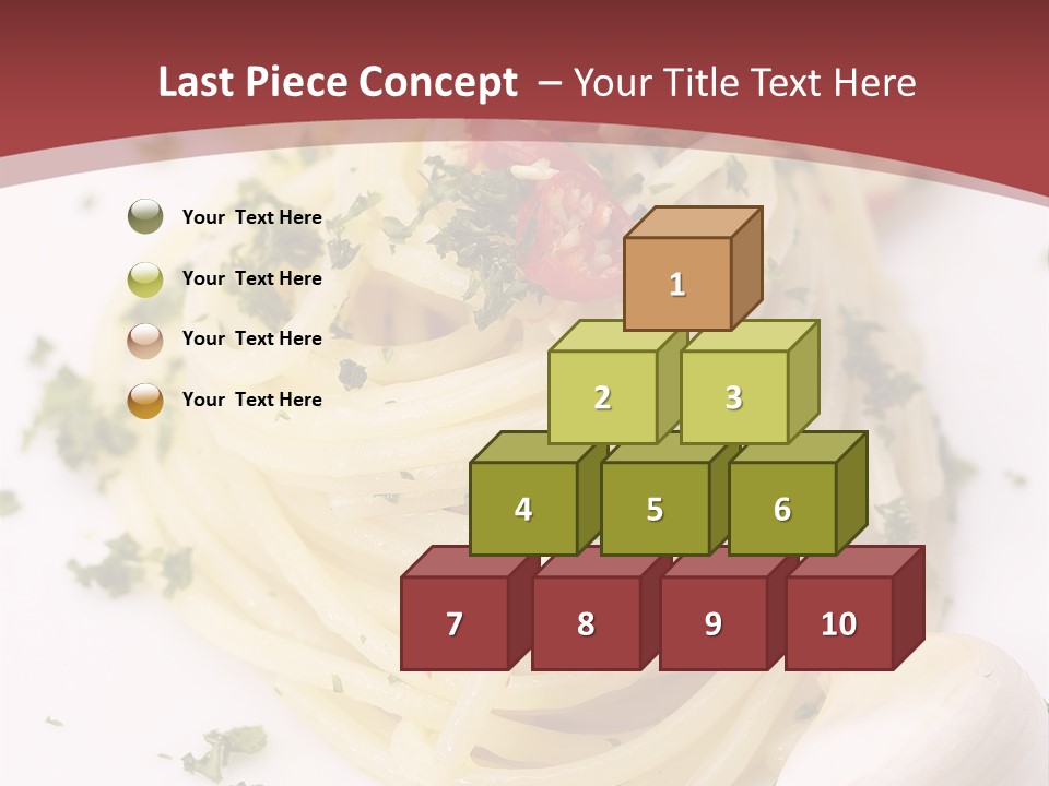 Pasta Garlic Olive Oil And Red Chili Pepper Closeup On A White Dish PowerPoint Template