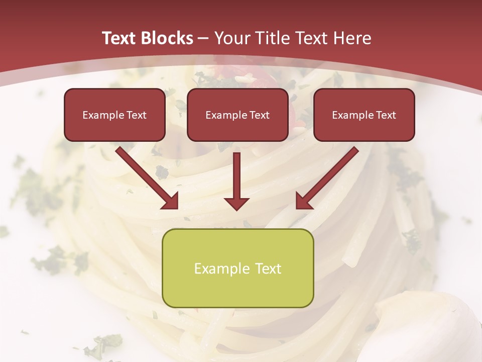 Pasta Garlic Olive Oil And Red Chili Pepper Closeup On A White Dish PowerPoint Template