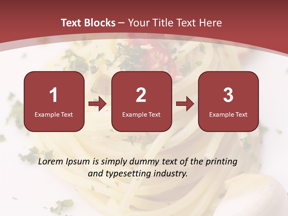 Pasta Garlic Olive Oil And Red Chili Pepper Closeup On A White Dish PowerPoint Template