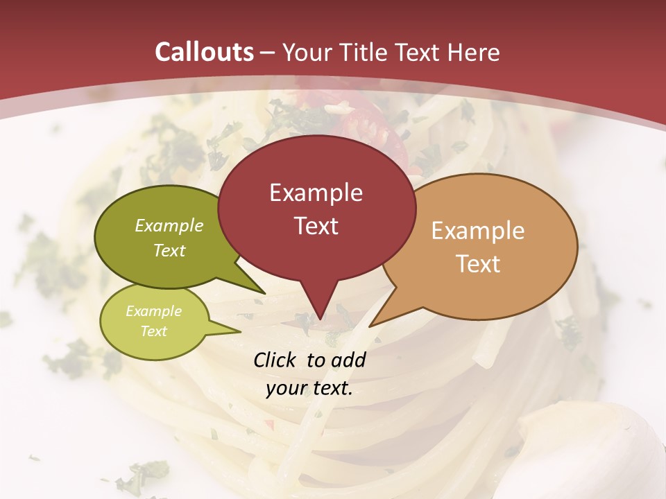 Pasta Garlic Olive Oil And Red Chili Pepper Closeup On A White Dish PowerPoint Template