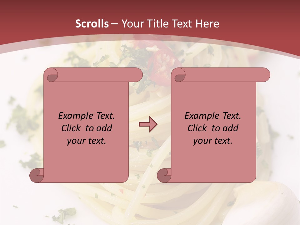 Pasta Garlic Olive Oil And Red Chili Pepper Closeup On A White Dish PowerPoint Template