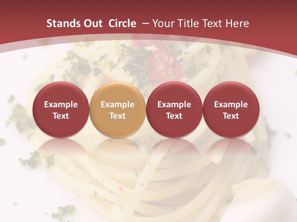Pasta Garlic Olive Oil And Red Chili Pepper Closeup On A White Dish PowerPoint Template