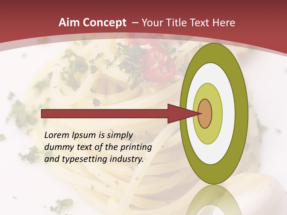 Pasta Garlic Olive Oil And Red Chili Pepper Closeup On A White Dish PowerPoint Template