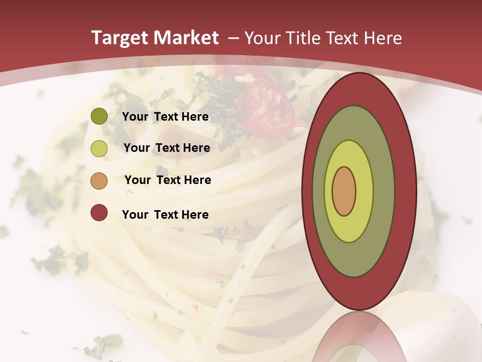Pasta Garlic Olive Oil And Red Chili Pepper Closeup On A White Dish PowerPoint Template