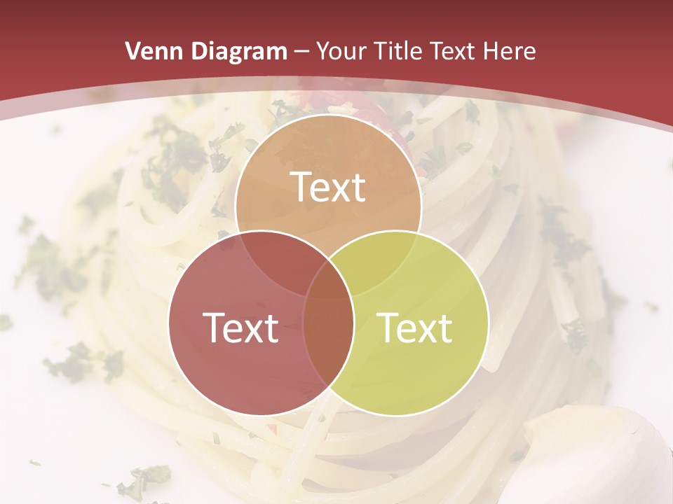 Pasta Garlic Olive Oil And Red Chili Pepper Closeup On A White Dish PowerPoint Template