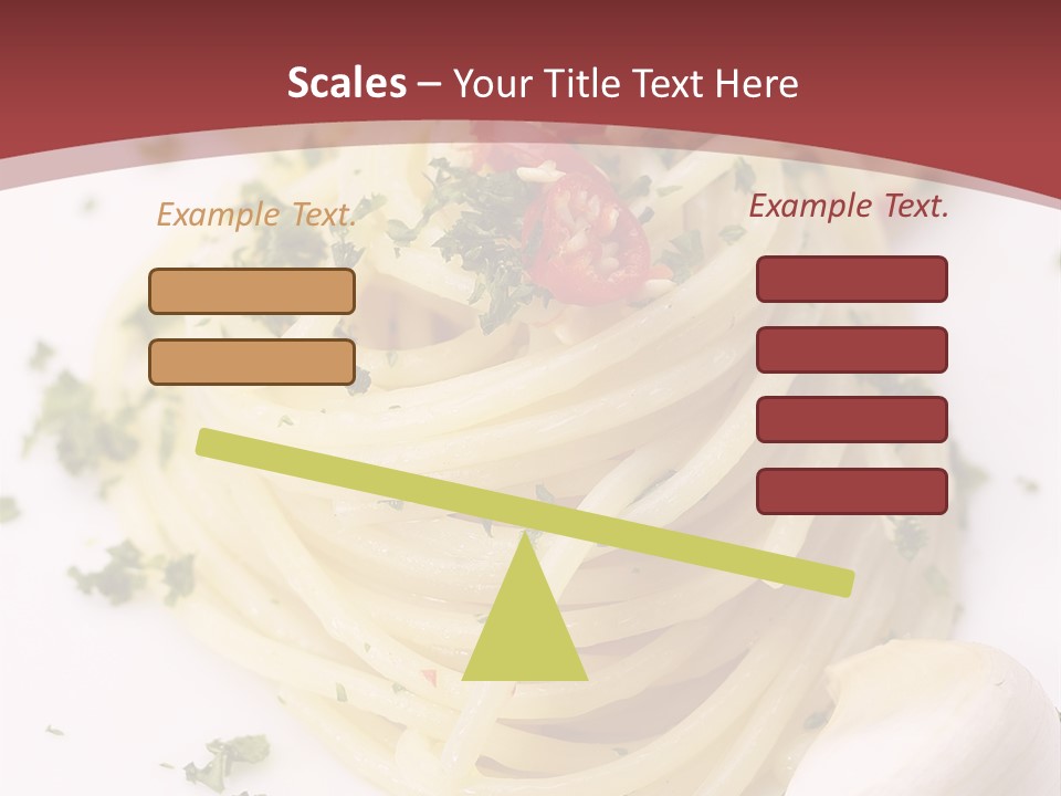 Pasta Garlic Olive Oil And Red Chili Pepper Closeup On A White Dish PowerPoint Template