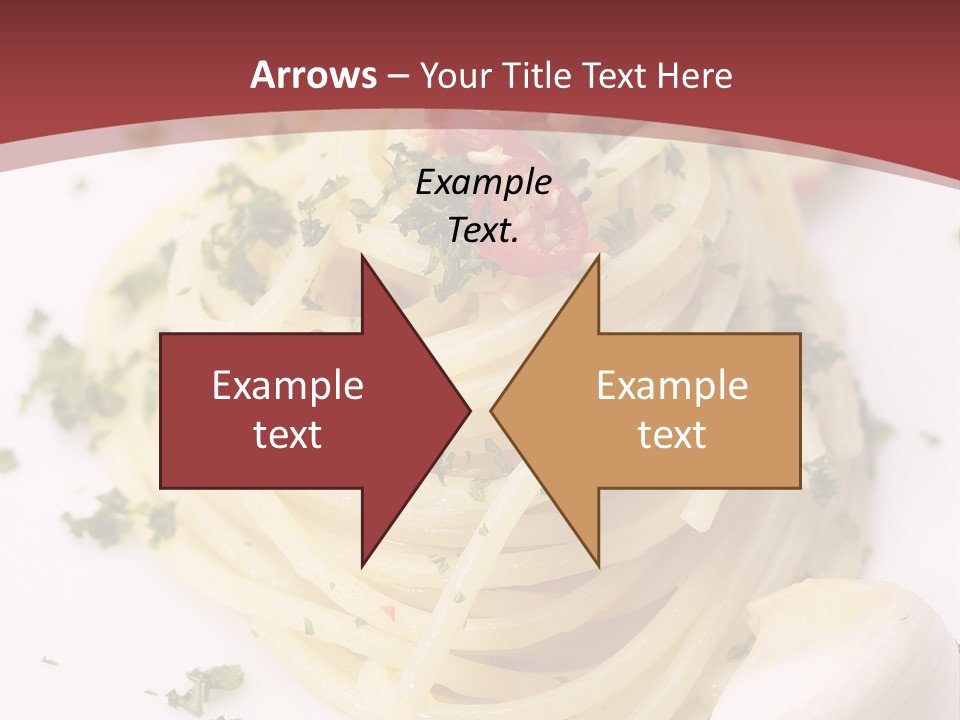 Pasta Garlic Olive Oil And Red Chili Pepper Closeup On A White Dish PowerPoint Template