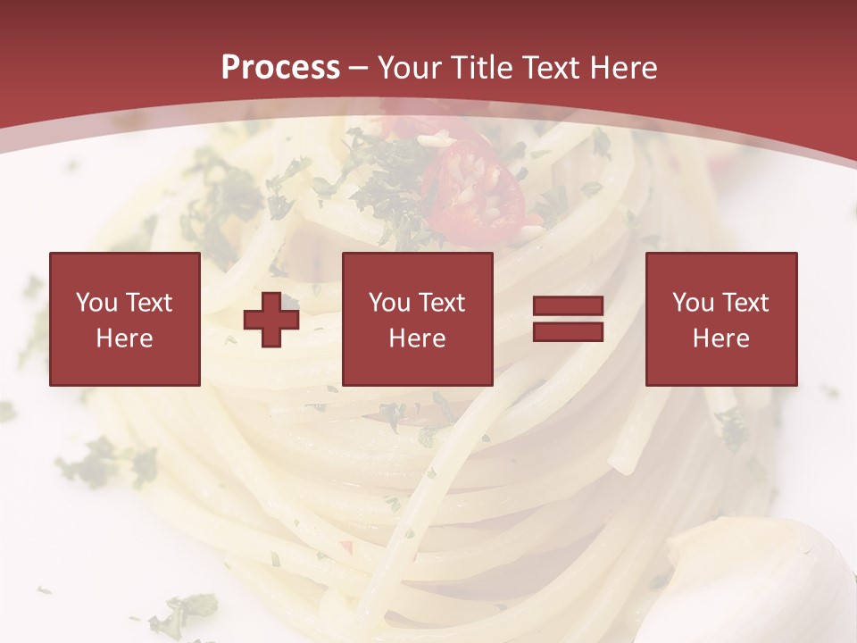 Pasta Garlic Olive Oil And Red Chili Pepper Closeup On A White Dish PowerPoint Template