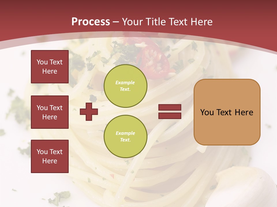 Pasta Garlic Olive Oil And Red Chili Pepper Closeup On A White Dish PowerPoint Template