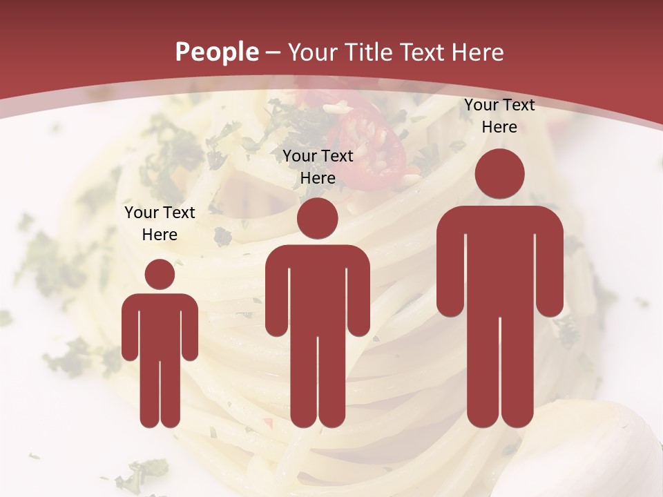 Pasta Garlic Olive Oil And Red Chili Pepper Closeup On A White Dish PowerPoint Template