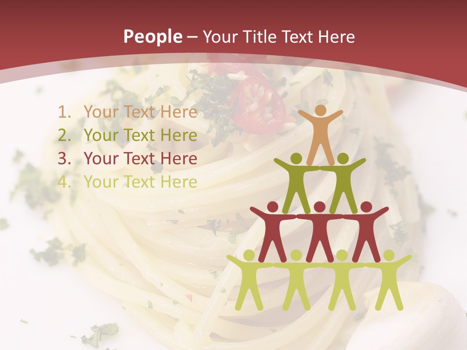 Pasta Garlic Olive Oil And Red Chili Pepper Closeup On A White Dish PowerPoint Template