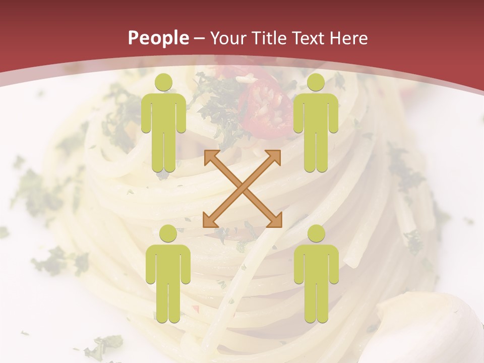 Pasta Garlic Olive Oil And Red Chili Pepper Closeup On A White Dish PowerPoint Template