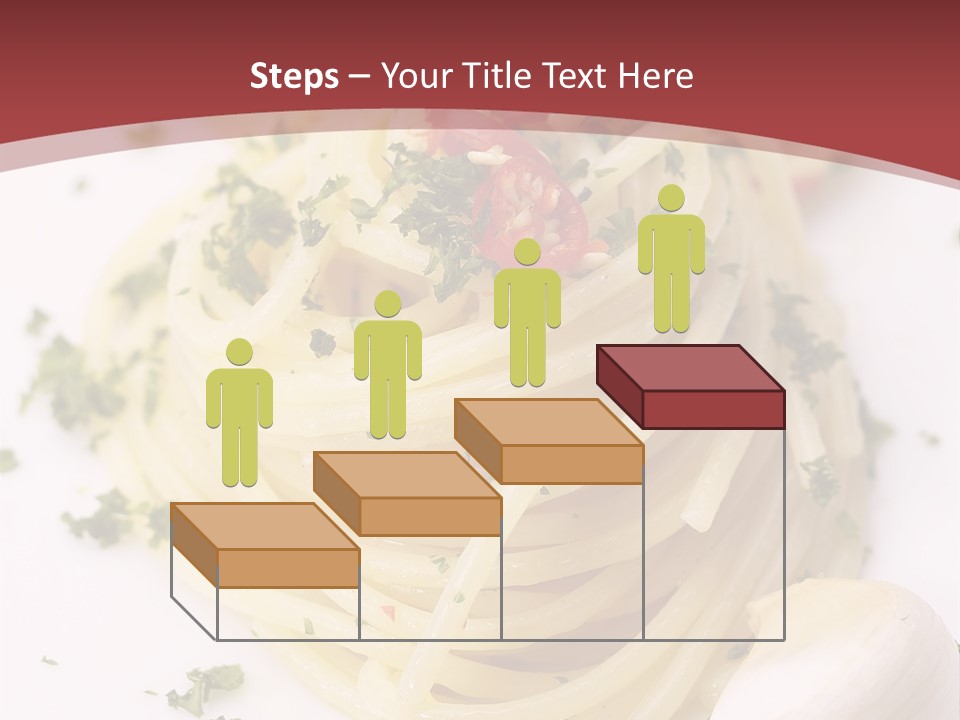 Pasta Garlic Olive Oil And Red Chili Pepper Closeup On A White Dish PowerPoint Template