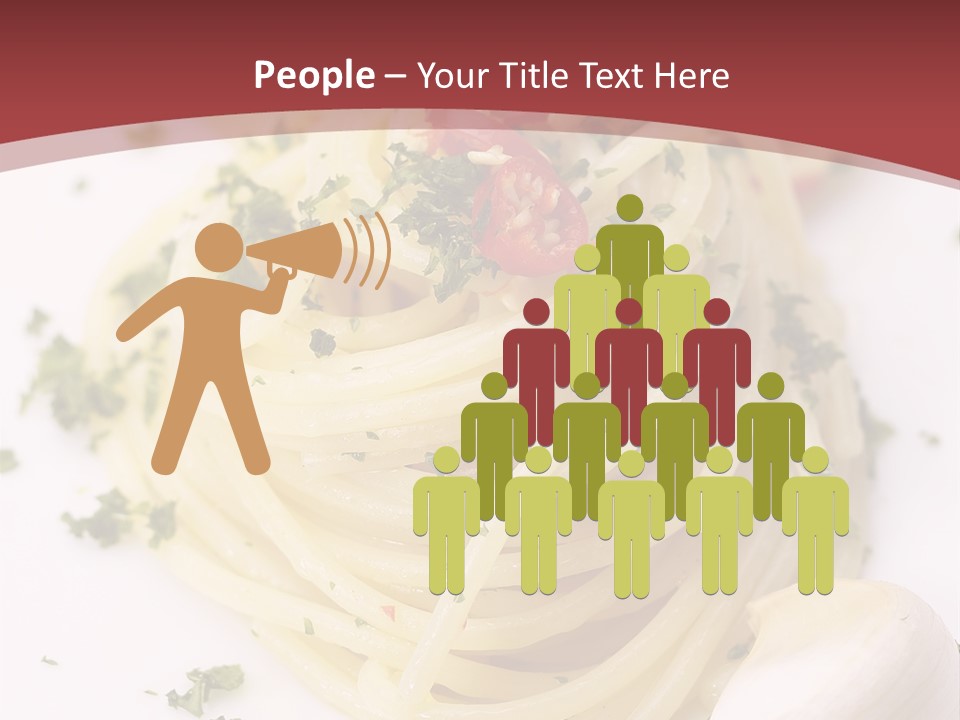 Pasta Garlic Olive Oil And Red Chili Pepper Closeup On A White Dish PowerPoint Template