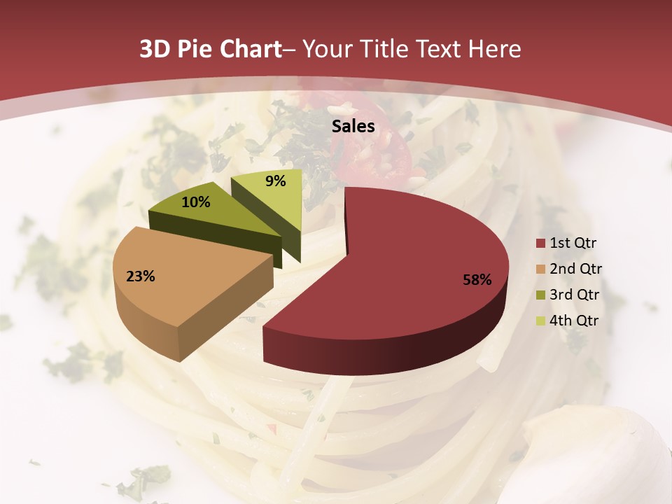 Pasta Garlic Olive Oil And Red Chili Pepper Closeup On A White Dish PowerPoint Template