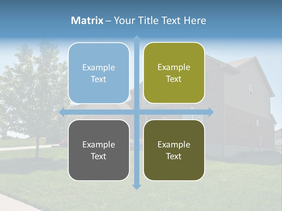 Suburban Neighborhood Brick Homes - A Spring Day In The Burbs. PowerPoint Template