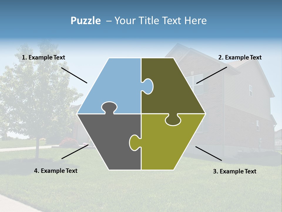 Suburban Neighborhood Brick Homes - A Spring Day In The Burbs. PowerPoint Template