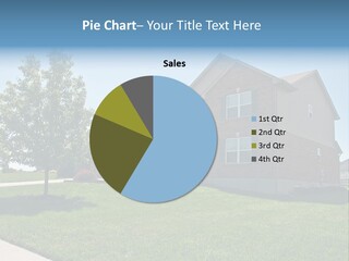 Suburban Neighborhood Brick Homes - A Spring Day In The Burbs. PowerPoint Template