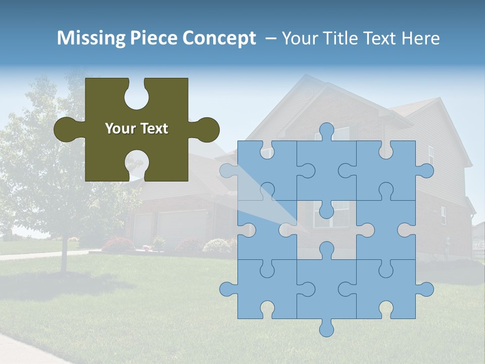 Suburban Neighborhood Brick Homes - A Spring Day In The Burbs. PowerPoint Template