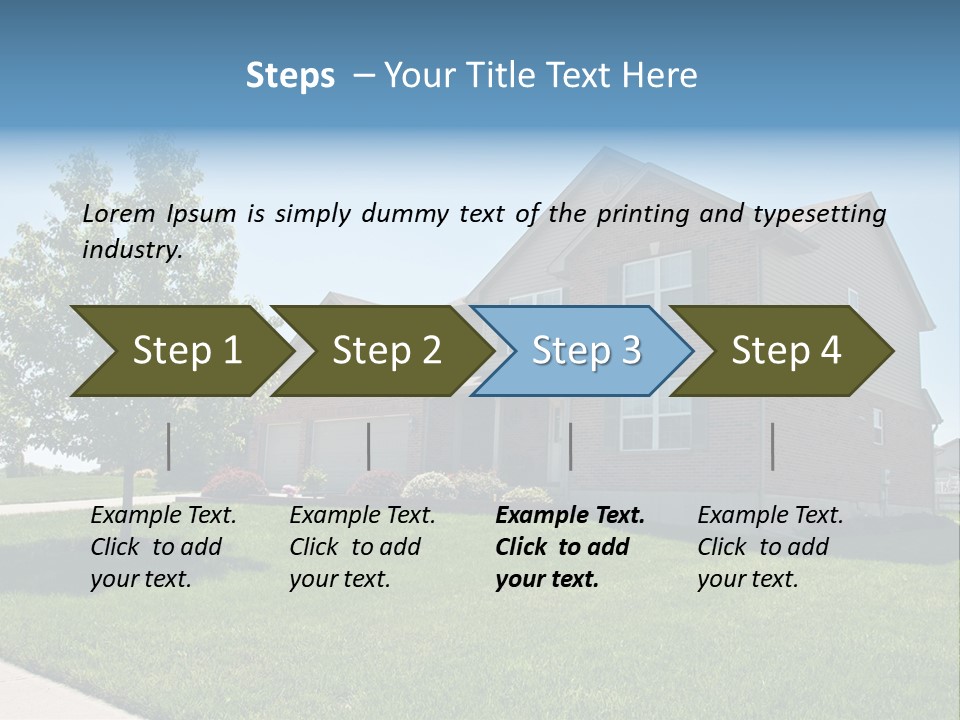 Suburban Neighborhood Brick Homes - A Spring Day In The Burbs. PowerPoint Template