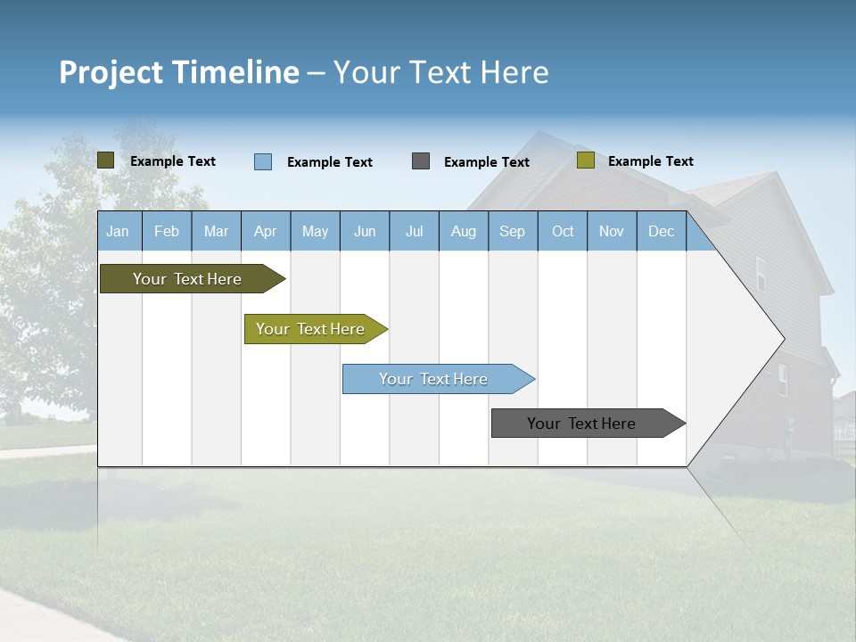Suburban Neighborhood Brick Homes - A Spring Day In The Burbs. PowerPoint Template