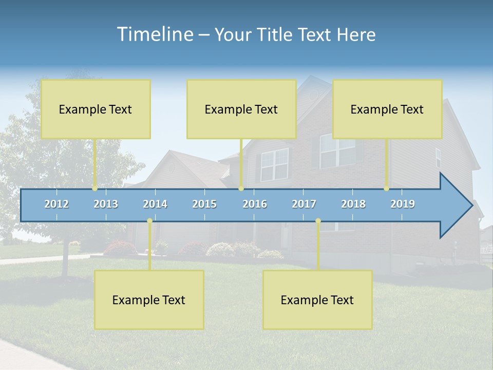 Suburban Neighborhood Brick Homes - A Spring Day In The Burbs. PowerPoint Template
