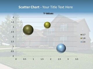 Suburban Neighborhood Brick Homes - A Spring Day In The Burbs. PowerPoint Template