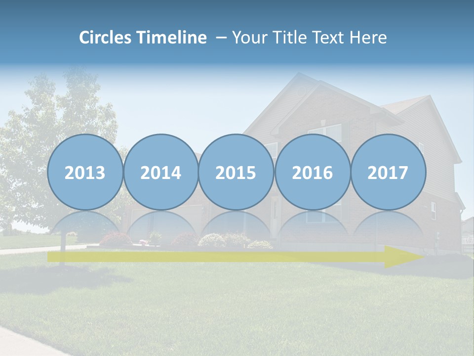 Suburban Neighborhood Brick Homes - A Spring Day In The Burbs. PowerPoint Template