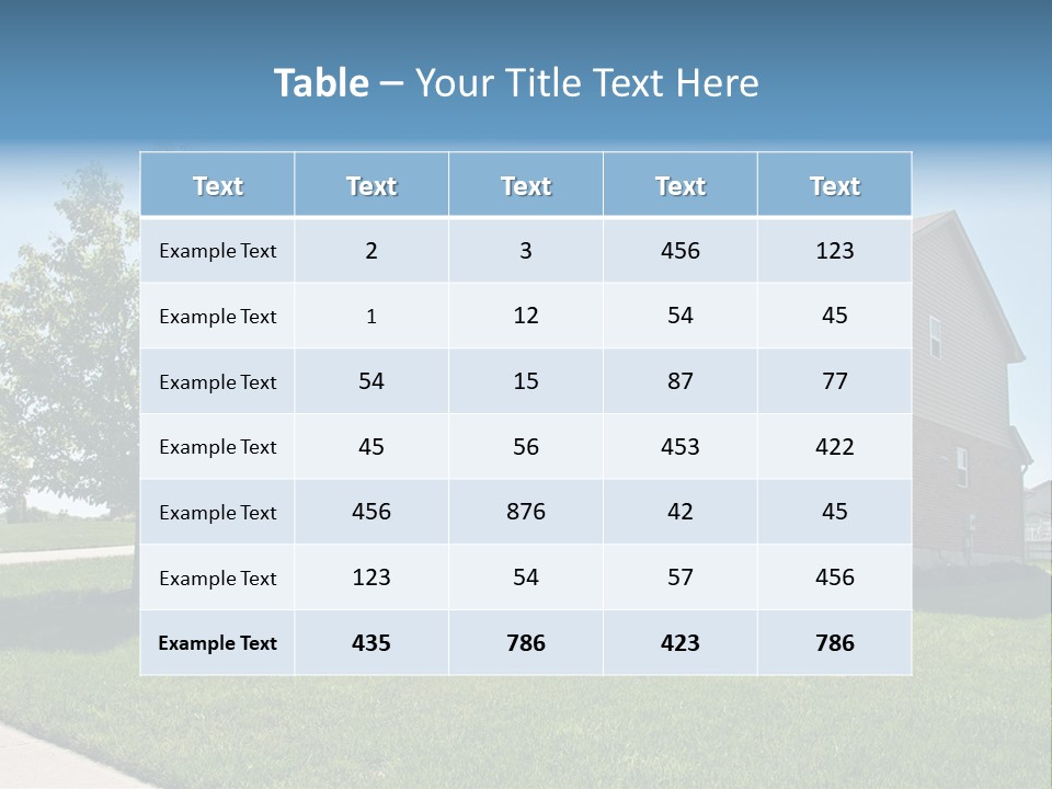 Suburban Neighborhood Brick Homes - A Spring Day In The Burbs. PowerPoint Template