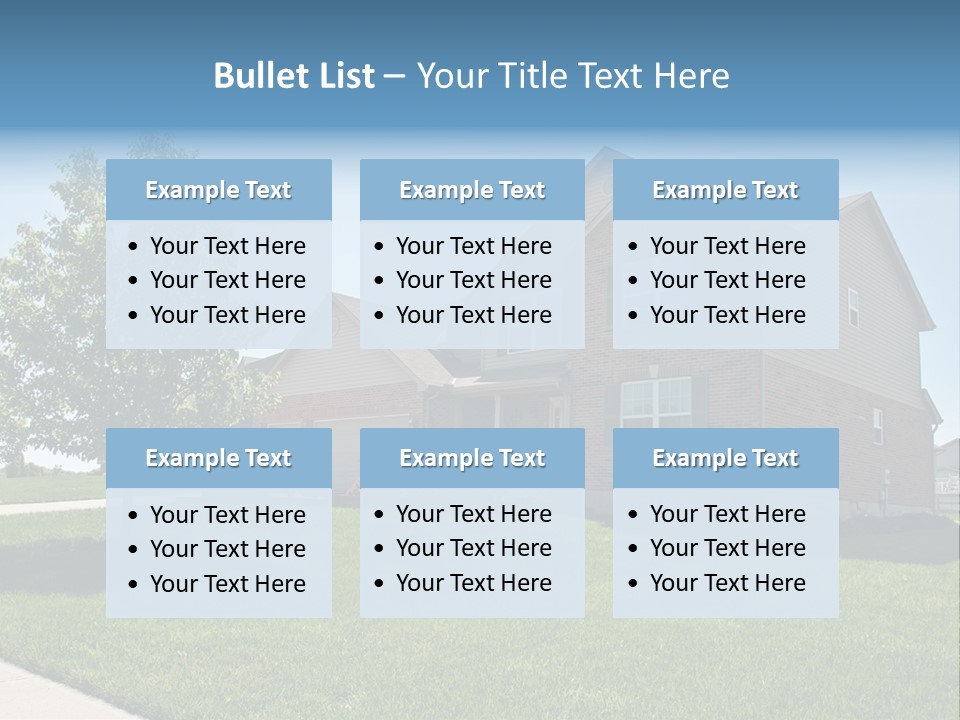 Suburban Neighborhood Brick Homes - A Spring Day In The Burbs. PowerPoint Template