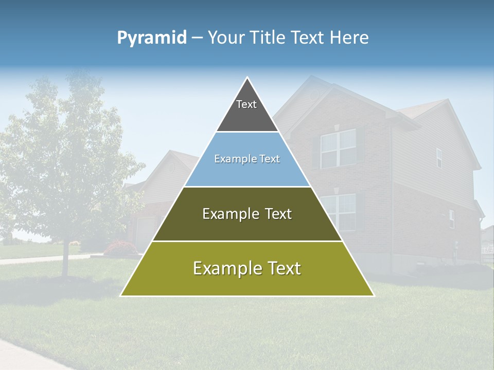 Suburban Neighborhood Brick Homes - A Spring Day In The Burbs. PowerPoint Template