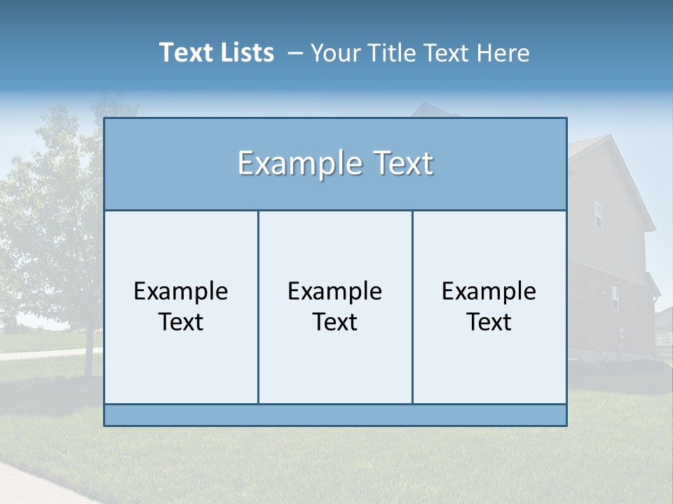 Suburban Neighborhood Brick Homes - A Spring Day In The Burbs. PowerPoint Template