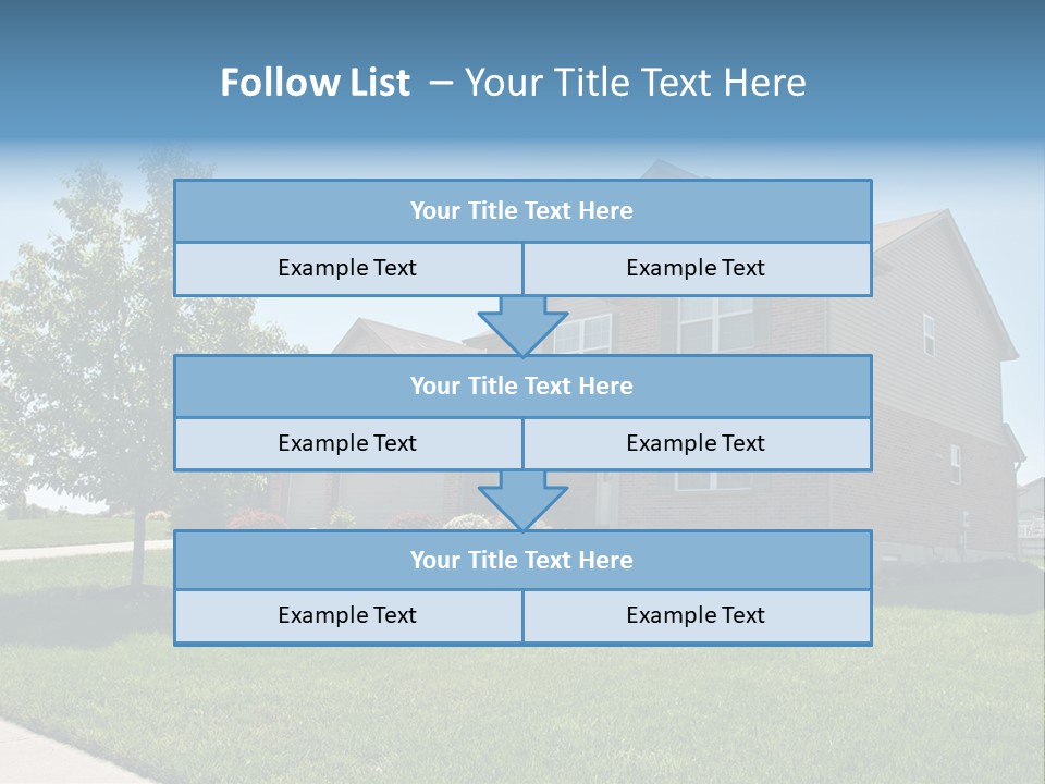 Suburban Neighborhood Brick Homes - A Spring Day In The Burbs. PowerPoint Template