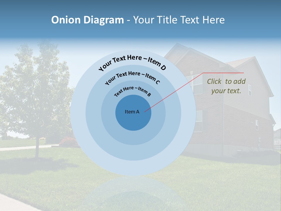 Suburban Neighborhood Brick Homes - A Spring Day In The Burbs. PowerPoint Template