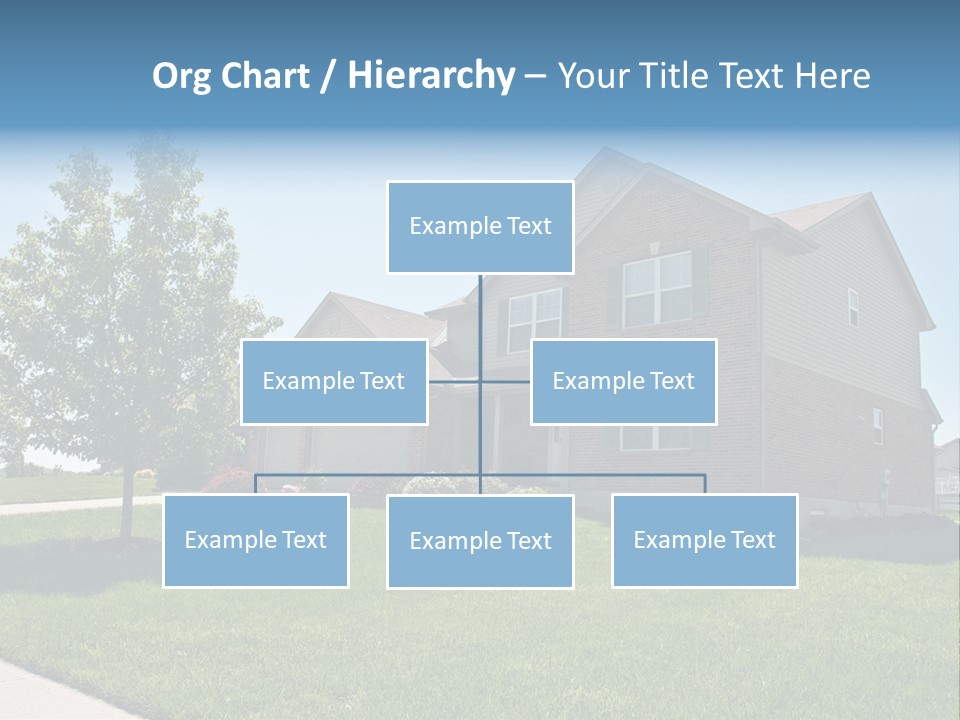 Suburban Neighborhood Brick Homes - A Spring Day In The Burbs. PowerPoint Template