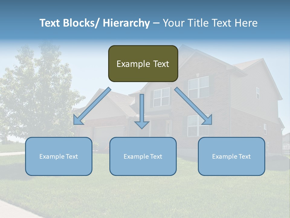 Suburban Neighborhood Brick Homes - A Spring Day In The Burbs. PowerPoint Template