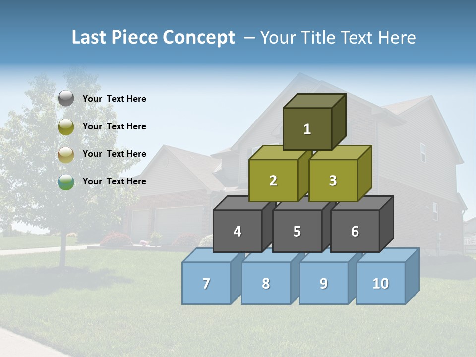 Suburban Neighborhood Brick Homes - A Spring Day In The Burbs. PowerPoint Template