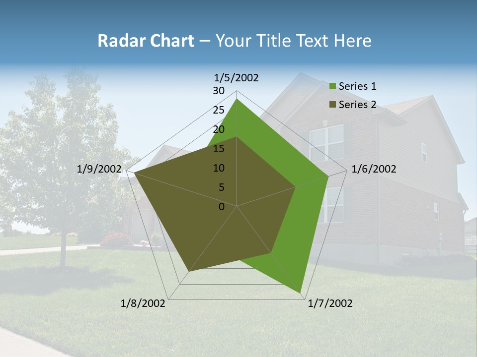 Suburban Neighborhood Brick Homes - A Spring Day In The Burbs. PowerPoint Template