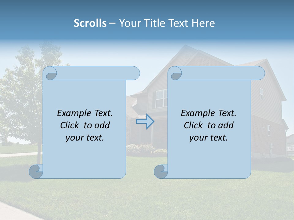 Suburban Neighborhood Brick Homes - A Spring Day In The Burbs. PowerPoint Template