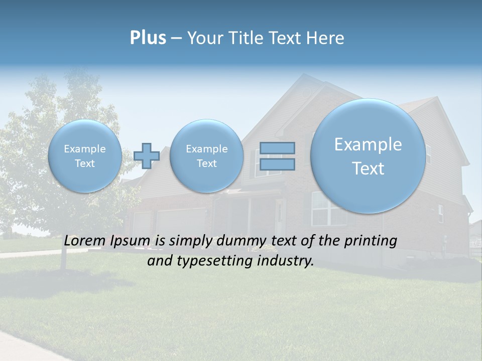 Suburban Neighborhood Brick Homes - A Spring Day In The Burbs. PowerPoint Template