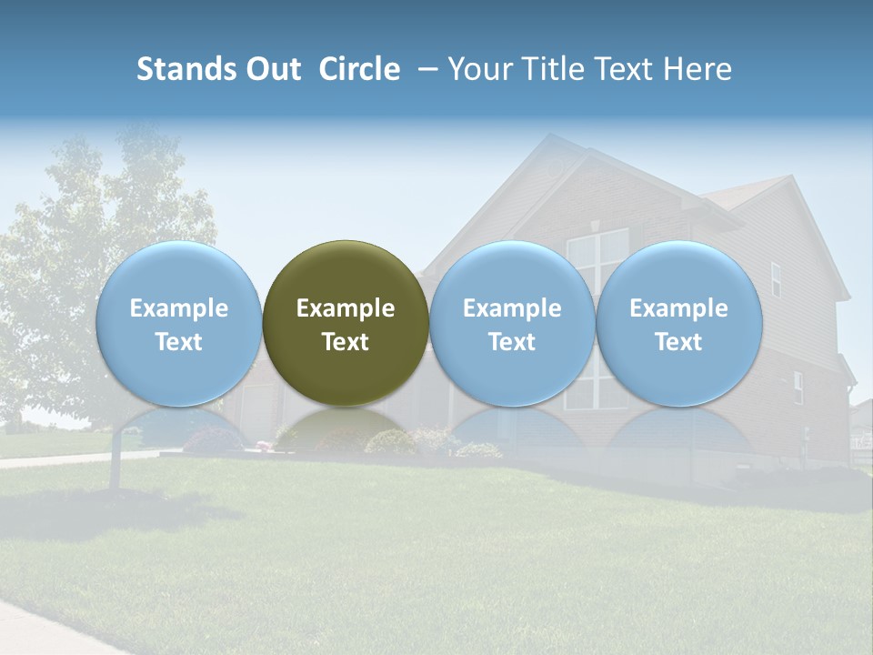 Suburban Neighborhood Brick Homes - A Spring Day In The Burbs. PowerPoint Template