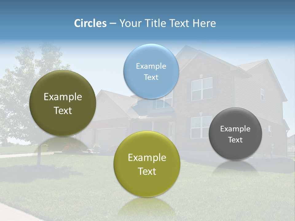 Suburban Neighborhood Brick Homes - A Spring Day In The Burbs. PowerPoint Template