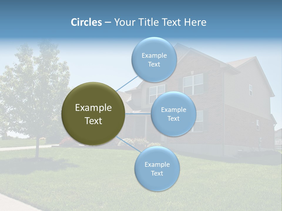 Suburban Neighborhood Brick Homes - A Spring Day In The Burbs. PowerPoint Template