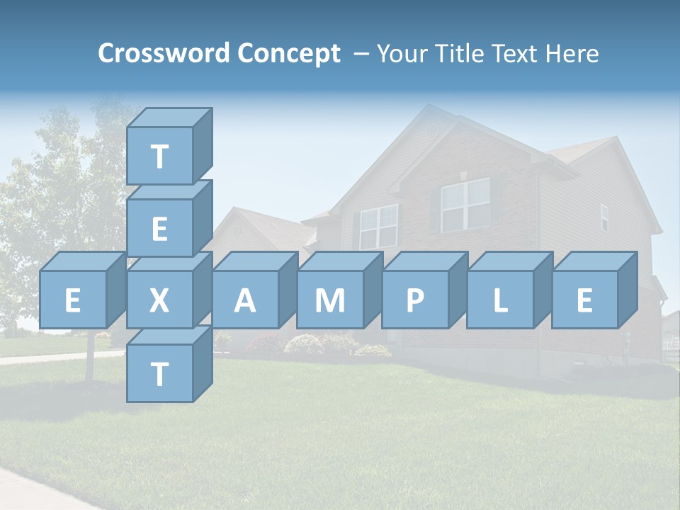 Suburban Neighborhood Brick Homes - A Spring Day In The Burbs. PowerPoint Template