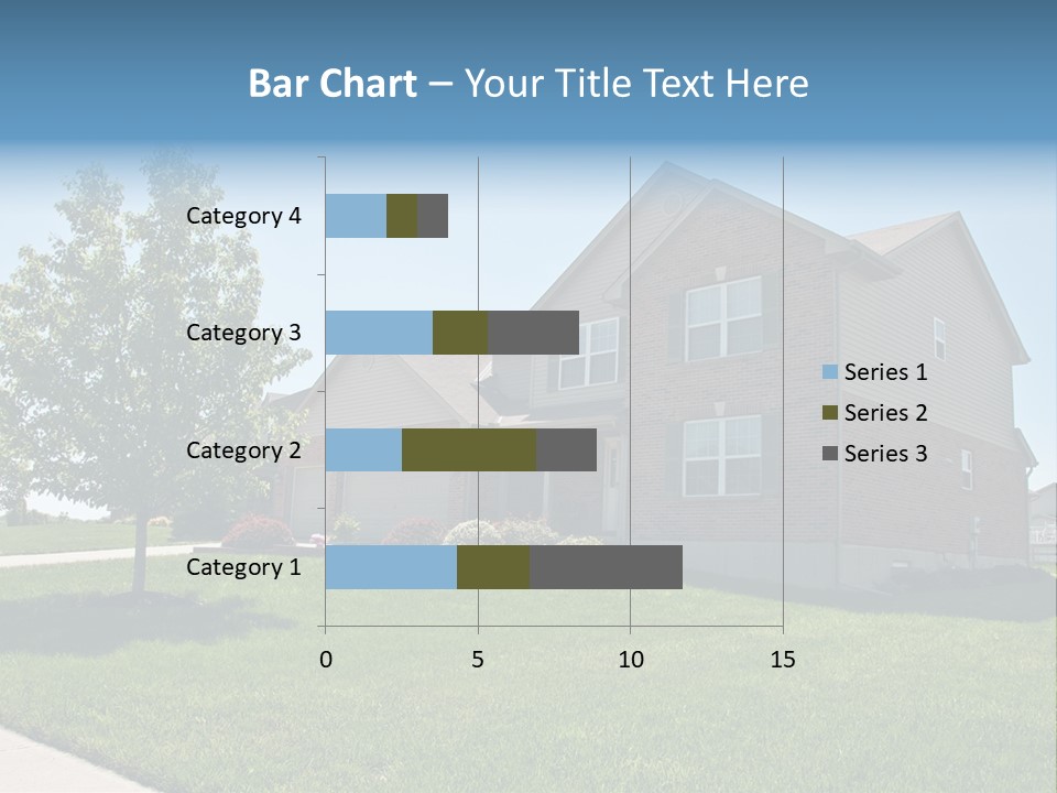 Suburban Neighborhood Brick Homes - A Spring Day In The Burbs. PowerPoint Template