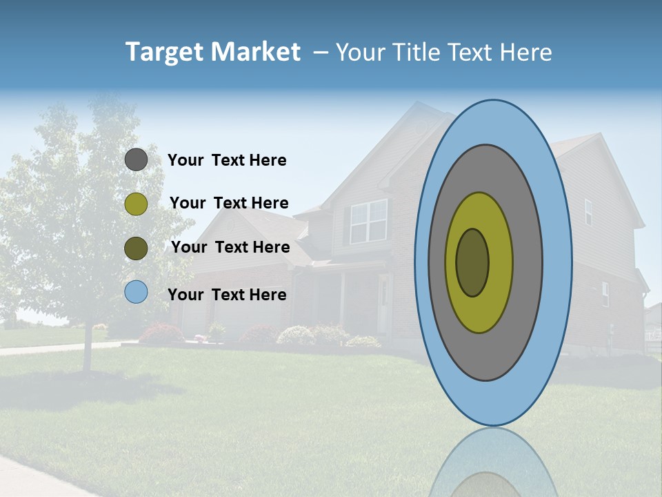 Suburban Neighborhood Brick Homes - A Spring Day In The Burbs. PowerPoint Template