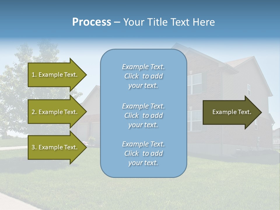 Suburban Neighborhood Brick Homes - A Spring Day In The Burbs. PowerPoint Template