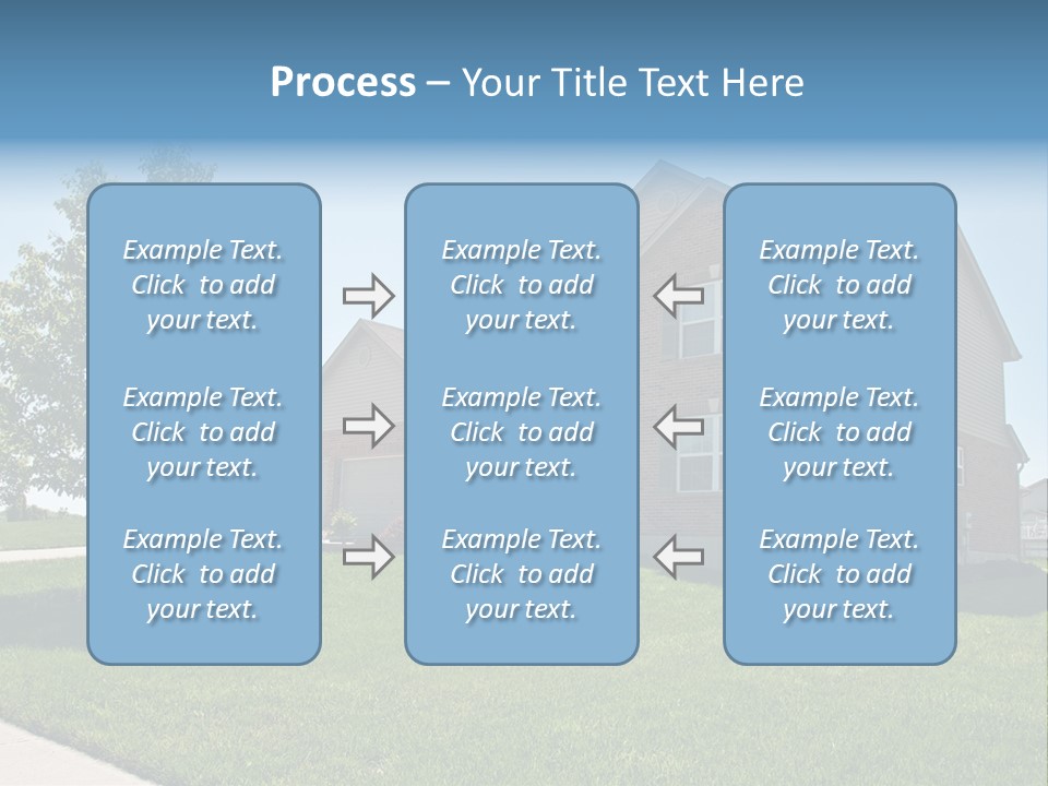 Suburban Neighborhood Brick Homes - A Spring Day In The Burbs. PowerPoint Template