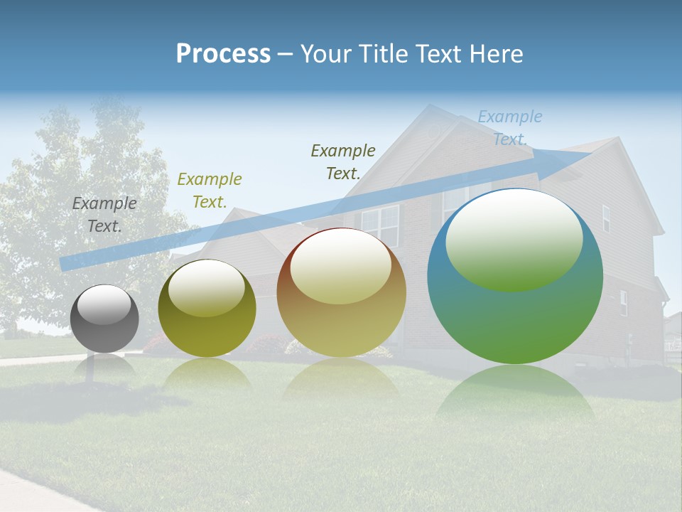 Suburban Neighborhood Brick Homes - A Spring Day In The Burbs. PowerPoint Template