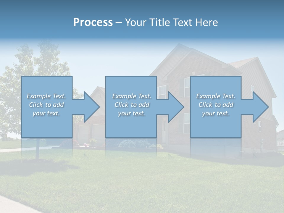 Suburban Neighborhood Brick Homes - A Spring Day In The Burbs. PowerPoint Template
